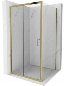 Mexen Apia cabină de duș extensibilă 100 x 100 cm, transparent, Aurie - 840-100-100-50-00