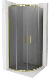 Mexen Rio, duș pătrat cu ușă glisantă 70(uşă) x 70(uşă) x 190 cm, 6mm gri transparent, profil auriu lucios, 863-070-070-50-40