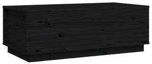 Măsuță de cafea, negru, 100x50x35 cm, lemn masiv de pin