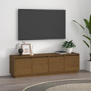 Comodă TV, maro miere, 156x37x45 cm, lemn masiv de pin