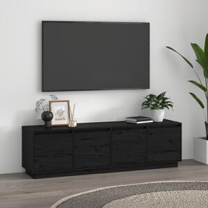Comodă TV, negru, 156x37x45 cm, lemn masiv de pin