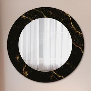 Oglindomat.ro Oglinda cu decor rotunda Oglinda cu decor rotunda Marmură neagră lsdo-00272