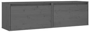 Dulapuri de perete, 2 buc., gri, 60x30x35 cm, lemn masiv de pin