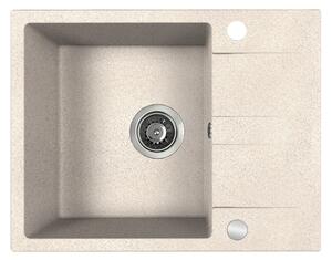 Kuchinox Laut, chiuveta granit cu 1 compartiment 560x440x174 mm + sifon, bej, LAV-SBZ_413Y