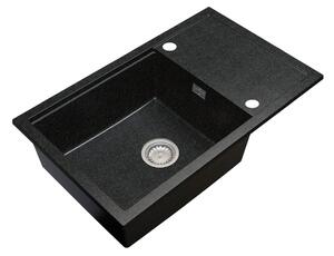 Gamma Advance 8050, chiuvetă granit cu 1 compartiment 800x500x210 mm, negru cu puncte aurii, GMA-ZLE000148