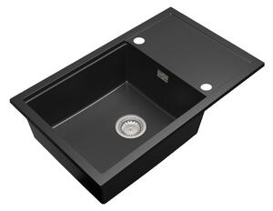 Gamma Advance 8050, chiuvetă granit cu 1 compartiment 800x500x210 mm, negru, GMA-ZLE000146