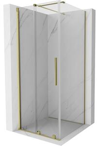 Mexen Velar cabină de duș extensibilă 100 x 100 cm, transparent, aurie - 871-100-100-01-50