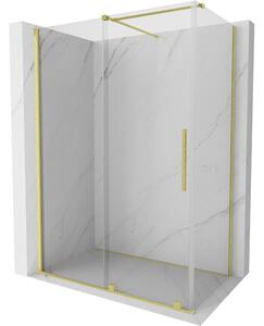 Mexen Velar cabină de duș extensibilă 160 x 100 cm, transparent, auriu cu aspect periat - 871-160-100-01-55