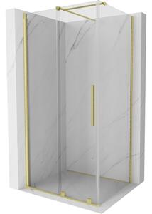 Mexen Velar cabină de duș extensibilă 150 x 100 cm, transparent, auriu cu aspect periat - 871-150-100-01-55