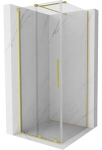 Mexen Velar cabină de duș extensibilă 120 x 120 cm, transparent, auriu cu aspect periat - 871-120-120-01-55