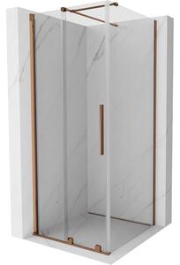 Mexen Velar cabină de duș extensibilă 100 x 100 cm, transparent, Roz-auriu - 871-100-100-01-60