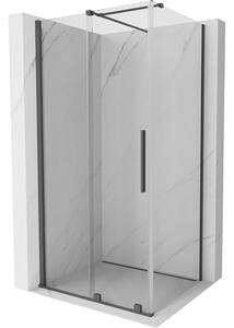 Mexen Velar, cabină de duș cu ușă glisantă 90(uşă) x 70(perete) cm, sticlă transparentă de 8 mm, grafit mat, 871-090-070-01-66