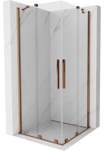 Mexen Velar Duo cabină de duș extensibilă 100 x 100 cm, transparent, Roz-auriu - 871-100-100-02-60