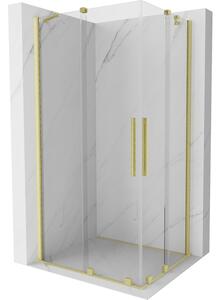 Mexen Velar Duo cabină de duș extensibilă 100 x 90 cm, transparent, auriu cu aspect periat - 871-100-090-02-55