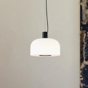 FLOS Lampă suspendată Bellhop Glass S1, maro ciocolată, Ø 33 cm, reglabil, Alb, dormitor, Sticlă