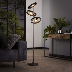 Zijlstra Ringelbach lampadar, 3 becuri, antracit, metal, E27, Negru, Camera de zi / sufragerie, Metal, Modern