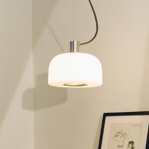 FLOS Lampă suspendată Bellhop Glass S1, culoare aluminiu, sticlă, Ø 33 cm, reglabil, Alb, dormitor, Sticlă