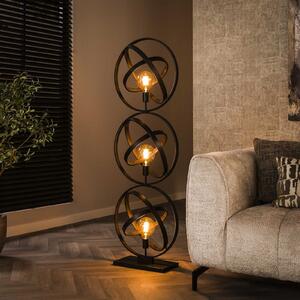 Zijlstra Orbit lampadar, 3 becuri, negru, metal, E27, Negru, Camera de zi / sufragerie, Metal, Modern