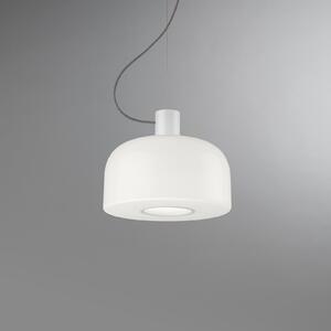 FLOS Lampă suspendată Bellhop Glass S1, alb, sticlă, Ø 33 cm, E27, reglabil, Alb, dormitor, Sticlă