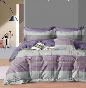 Lenjerie de pat din bumbac CALMIRA gri-mov Dimensiune lenjerie de pat: 70 x 90 cm | 140 x 200 cm