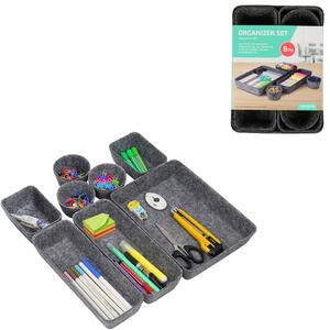 Organizator pentru sertare ZEMBOR - set 8 buc, gri