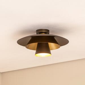 Luminex Plafonieră Plato, titan/auriu, metal, Ø 38 cm, E27, reglabil, Gri, Camera de zi / sufragerie, Metal, Modern