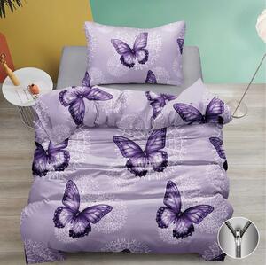 Lenjerie de pat din bumbac BUTTERFLY BLOOM mov Dimensiune lenjerie de pat: 70 x 90 cm | 140 x 200 cm