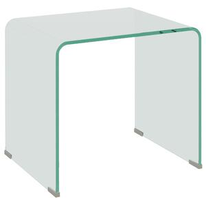 HOMCOM Măsuță de Cafea Modernă cu Picioare Antiderapante, Măsuță din Sticlă Securizată, 50x40x45 cm, Transparentă, Design Elegant | Aosom Romania