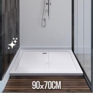 Aquamarin cuvă de duș pătrată, 90 x 70 cm
