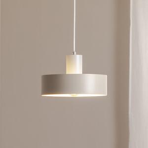 SIGMA Lampă suspendată Rif M, gri, 1 bec, Ø 25 cm, oțel, reglabil, Bej, Camera de zi / sufragerie, Metal, Modern