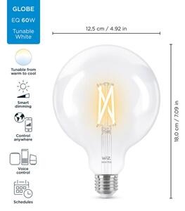 Bec LED dimabil G125 E27/7W/230V 2700-6500K CRI 90 Wi-Fi WiZ