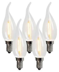 Set de 5 becuri cu filament LED E14 BXS35 1W 100LM 2200K