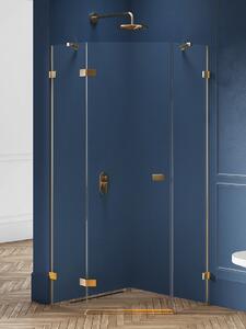New Trendy Avexa Gold Brushed cabină de duș 80x80 cm auriu periat/sticlă transparentă EXK-3851