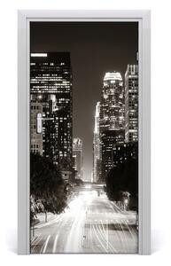 Autocolante pentru usi Auto-adezive pe ușa din Los Angeles, pe timp de noapte