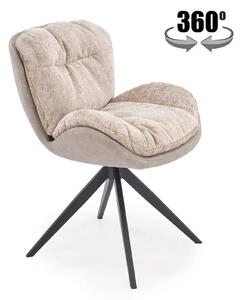Scaun rotativ K599, bej/negru, stofa/piele ecologica/metal, 62x67x85 c