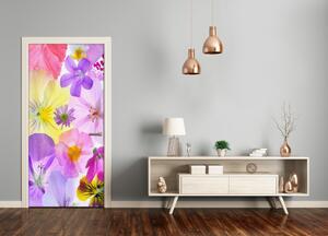 Autocolante pentru usi Autocolant de perete furnir DOOR flori colorate