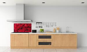 Panou sticlă decorativa bucătărie trandafiri rosii
