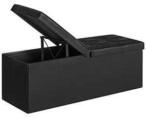 Bancuta hol cufar cu depozitare, Songmics, Negru, 110x38x38 cm