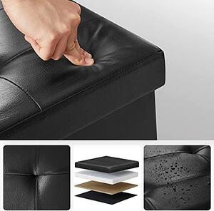 Bancuta hol cufar cu depozitare, Songmics, Negru, 110x38x38 cm