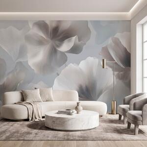 Tapet Petale volumetrice de flori din mătase, în nuanțe pastelate delicate, Fototapet Flori, w09928 : Uwalls.ro