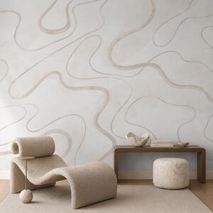 Tapet Linii abstracte, fluide, pe un fundal deschis, Imagini de fundal unice, w05726 : Uwalls.ro