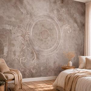 Tapet Motiv circular decorativ pe un fundal texturat, Fototapet în stil vintage, w05727 : Uwalls.ro