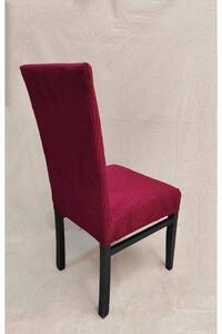 Set 6 huse elastice pentru scaune, model Jacquard Bordo in dungi