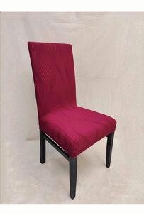 Set 6 huse elastice pentru scaune, model Jacquard Bordo in dungi