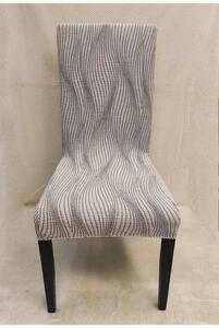 Set 6 huse elastice pentru scaune, model Jacquard Bej in dungi