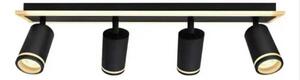Spot LED 82W, 4 capete orientabile, aplicat pe tavan / perete, culoare corp negru, lumina calda/neutra/rece