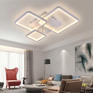 Lustra LED 88W, 3 patrate albe, telecomanda, aplicatie telefon, lumina/rece/calda/neutra, intensitate reglabila