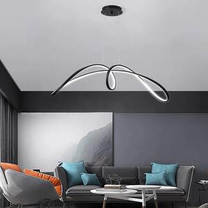 Lustra LED, suspendata, 108W, negru, lumina calda/neutra/rece, inaltime 1, 5m reglabila, telecomanda, intensitate reglabila