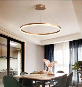 Lustra LED Minimalist Ring, 80W, 40cm, Auriu, telecomanda, lumina rece/calda/neutra, intensitate reglabila
