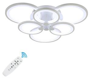 Lustra LED, 120W, 6 cercuri, alb, telecomanda, lumina rece/calda/neutra, intensitate reglabila